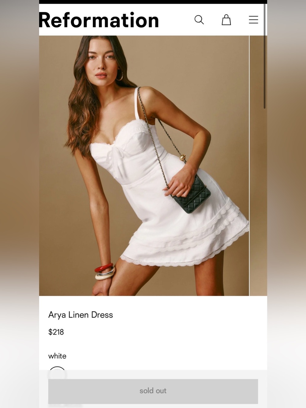 Reformation Arya Linen Dress - White size 4